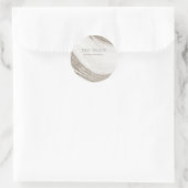 Elegantes Abstraktes Blassgoldenes Marmor Agate Runder Aufkleber (Tasche)