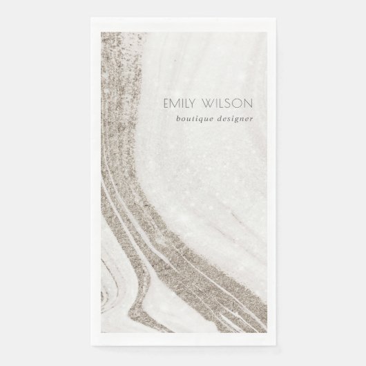 Elegantes Abstraktes Blassgoldenes Marmor Agate Serviette (Vorderseite)