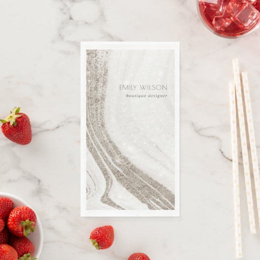 Elegantes Abstraktes Blassgoldenes Marmor Agate Serviette (Beispiel)