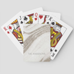 Elegantes Abstraktes Blassgoldenes Marmor Agate Spielkarten