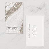 Elegantes Abstraktes Blassgoldenes Marmor Agate Visitenkarte (Vorne/Hinten)
