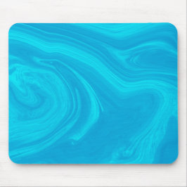 Elegantes Abstraktes blaues Flüssig-Marmor Artwork Mousepad