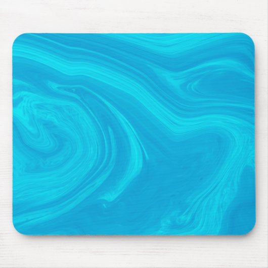 Elegantes Abstraktes blaues Flüssig-Marmor Artwork Mousepad (Vorne)
