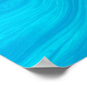 Elegantes Abstraktes blaues Flüssig-Marmor Artwork Poster (Ecke)