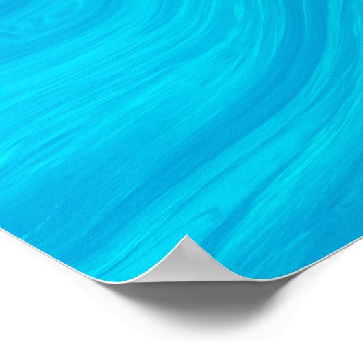 Elegantes Abstraktes blaues Flüssig-Marmor Artwork Poster (Ecke)