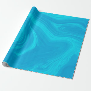 Elegantes Abstraktes Blaues Flüssiges Marmor Artw Geschenkpapier