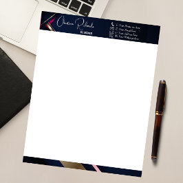 Elegantes Abstraktes Blaues Rosa Notizblock