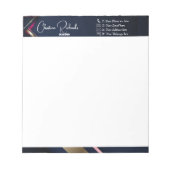 Elegantes Abstraktes Blaues Rosa Notizblock (Vorderseite)