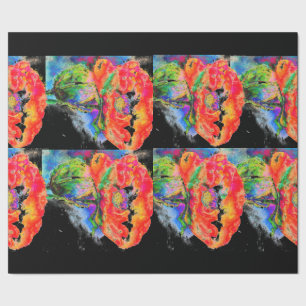 Elegantes abstraktes Blumengemälde Geschenkpapier