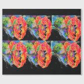 Elegantes abstraktes Blumengemälde Geschenkpapier (Flach)