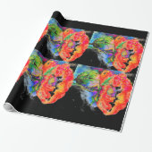 Elegantes abstraktes Blumengemälde Geschenkpapier (Ungerollt)