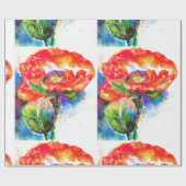 Elegantes abstraktes Blumengemälde Geschenkpapier (Flach)