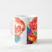 Elegantes abstraktes Blumengemälde Kaffeetasse (Vorderseite Links)