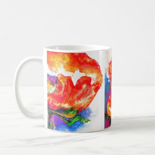 Elegantes abstraktes Blumengemälde Kaffeetasse (Links)