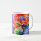 Elegantes abstraktes Blumengemälde Kaffeetasse (VorderseiteRechts)