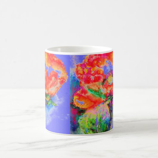 Elegantes abstraktes Blumengemälde Kaffeetasse (Mittel)