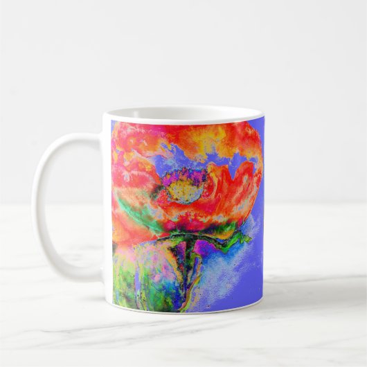 Elegantes abstraktes Blumengemälde Kaffeetasse (Links)