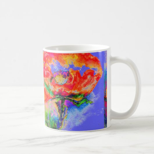 Elegantes abstraktes Blumengemälde Kaffeetasse (Rechts)