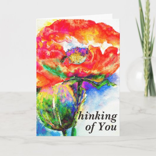 Elegantes abstraktes Blumengemälde Karte (Vorderseite)