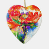 Elegantes abstraktes Blumengemälde Keramikornament (Rechts)