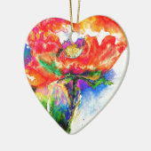 Elegantes abstraktes Blumengemälde Keramikornament (Links)