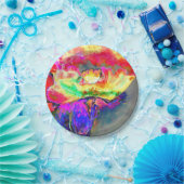 Elegantes abstraktes Blumengemälde Pappteller (Party)