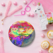 Elegantes abstraktes Blumengemälde Pappteller (Party)