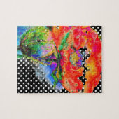 Elegantes abstraktes Blumengemälde Puzzle (Horizontal)