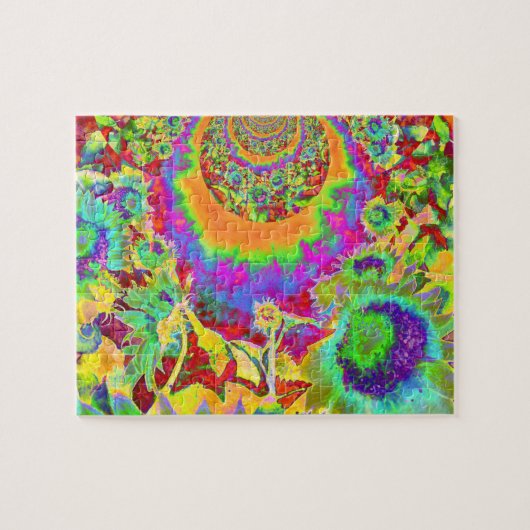 Elegantes abstraktes Blumengemälde Puzzle (Horizontal)
