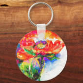 Elegantes abstraktes Blumengemälde Schlüsselanhänger (Vorderseite)
