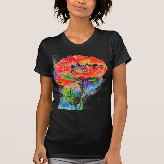 Elegantes abstraktes Blumengemälde T-Shirt (Vorderseite)