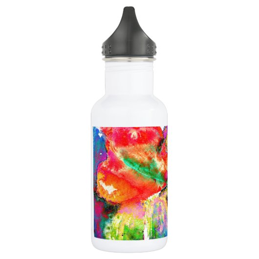 Elegantes abstraktes Blumengemälde Trinkflasche (Links)