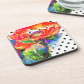 Elegantes abstraktes Blumengemälde Untersetzer (Linke Seite)