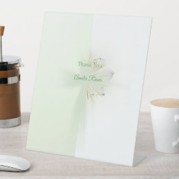 Elegantes, abstraktes, blumengeschmücktes Taufbeck Sockelschild