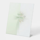 Elegantes, abstraktes, blumengeschmücktes Taufbeck Sockelschild (Vorderseite)