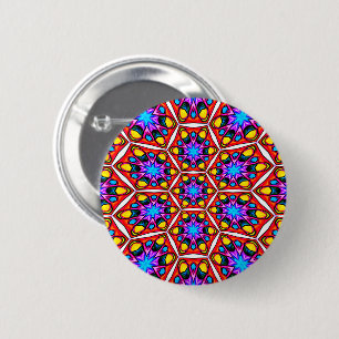 Elegantes Abstraktes Blumenmuster Button