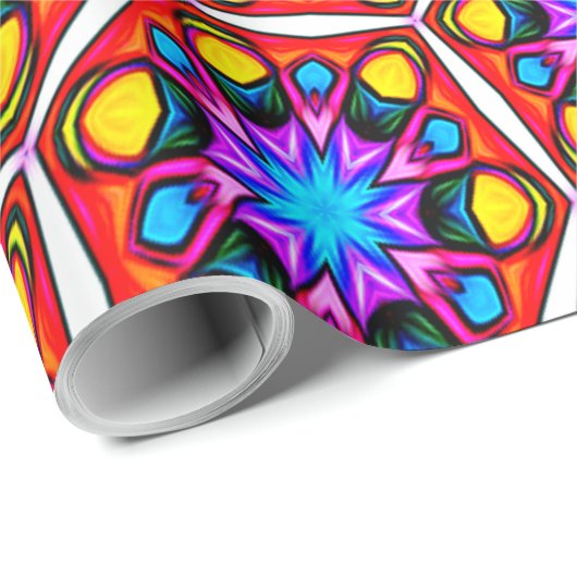 Elegantes Abstraktes Blumenmuster Geschenkpapier (Rolleneckpunkt)