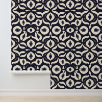 Elegantes Abstraktes Blumenmuster in Schwarz und C