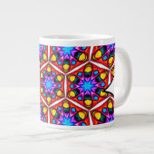 Elegantes Abstraktes Blumenmuster Jumbo-Tasse (Vorderseite Rechts)
