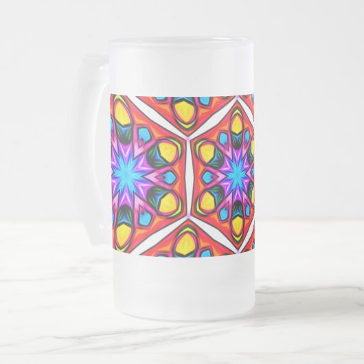 Elegantes Abstraktes Blumenmuster Mattglas Bierglas (Vorderseite Links)