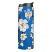 Elegantes abstraktes Blumenmuster Thermosbecher (Nach links gedreht)