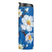 Elegantes abstraktes Blumenmuster Thermosbecher (Nach rechts gedreht)