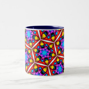 Elegantes Abstraktes Blumenmuster Zweifarbige Tasse