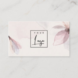 Elegantes Abstraktes Blush-Wasserfarben-Logo Visitenkarte