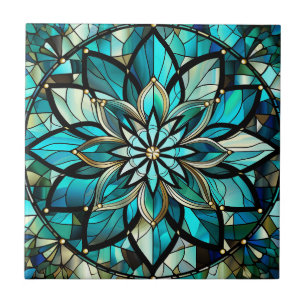 Elegantes abstraktes Chic Retro-Buntglas Fliese