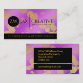 Elegantes Abstraktes Confetti auf Lila Visitenkarte (Vorne/Hinten)