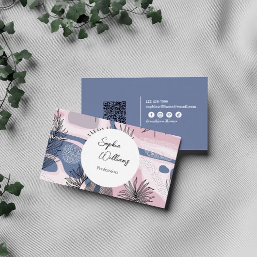 Elegantes abstraktes Design mit QR-Code Visitenkarte