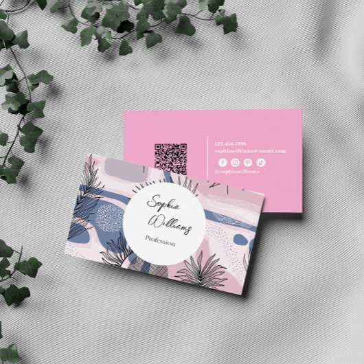 Elegantes abstraktes Design mit QR-Code Visitenkarte