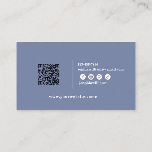 Elegantes abstraktes Design mit QR-Code Visitenkarte (Rückseite)