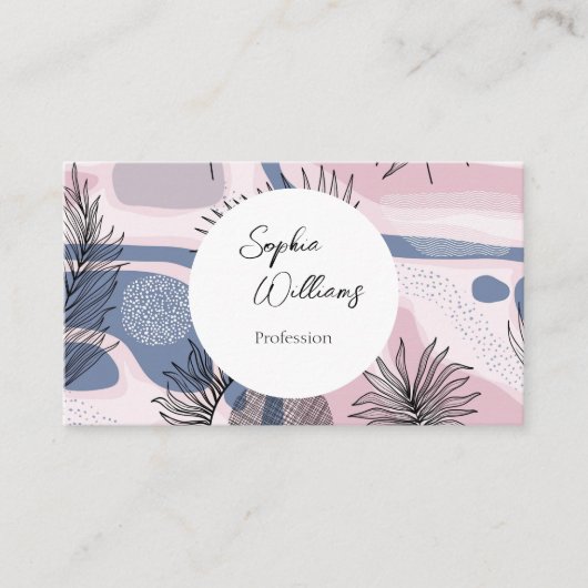 Elegantes abstraktes Design mit QR-Code Visitenkarte (Vorderseite)